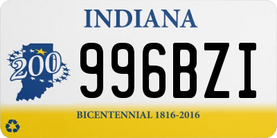 IN license plate 996BZI