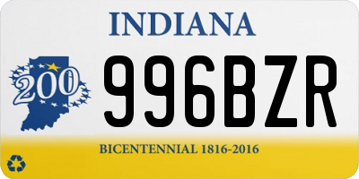 IN license plate 996BZR