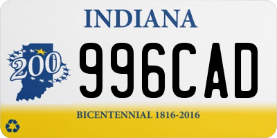 IN license plate 996CAD