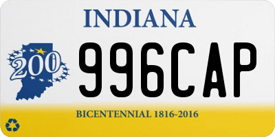 IN license plate 996CAP