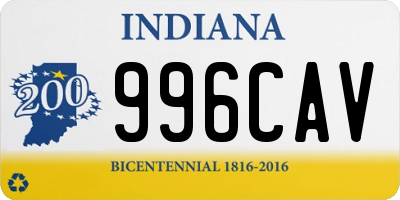 IN license plate 996CAV