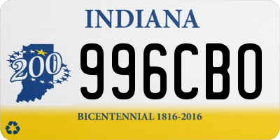 IN license plate 996CBO