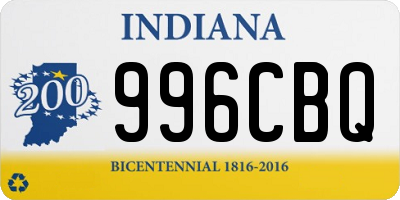 IN license plate 996CBQ