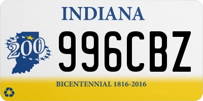 IN license plate 996CBZ