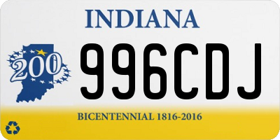 IN license plate 996CDJ