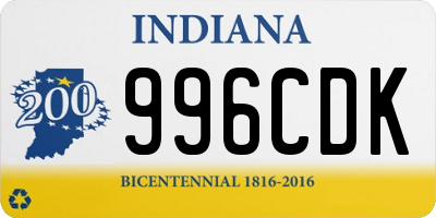 IN license plate 996CDK