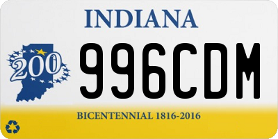 IN license plate 996CDM