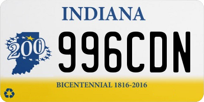 IN license plate 996CDN