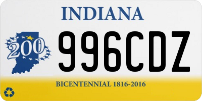 IN license plate 996CDZ