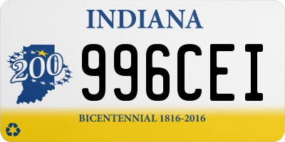 IN license plate 996CEI