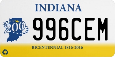 IN license plate 996CEM