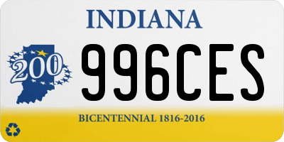 IN license plate 996CES