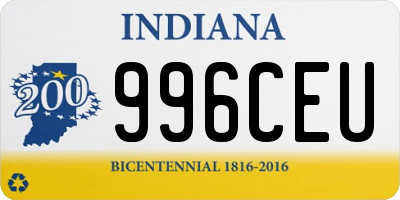 IN license plate 996CEU
