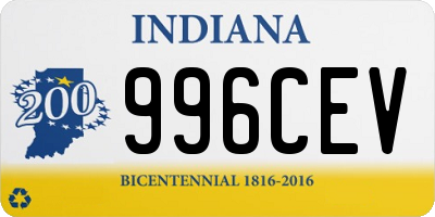 IN license plate 996CEV