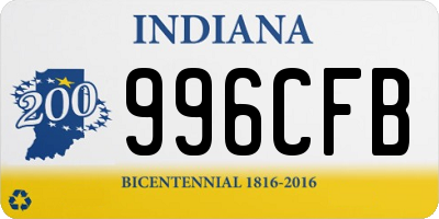 IN license plate 996CFB