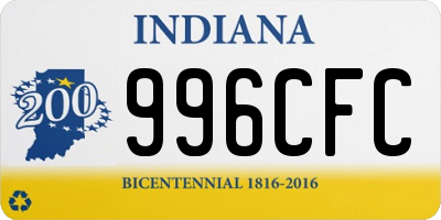 IN license plate 996CFC