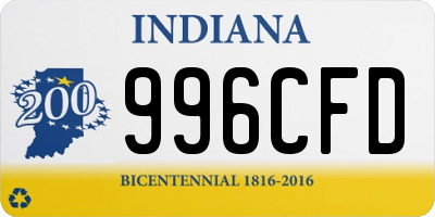 IN license plate 996CFD