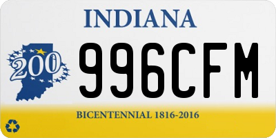 IN license plate 996CFM