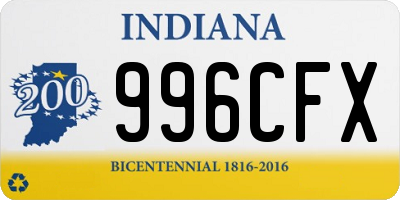 IN license plate 996CFX