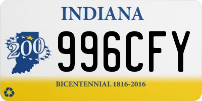 IN license plate 996CFY