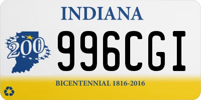 IN license plate 996CGI