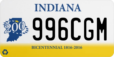 IN license plate 996CGM