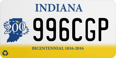 IN license plate 996CGP