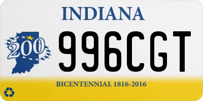 IN license plate 996CGT