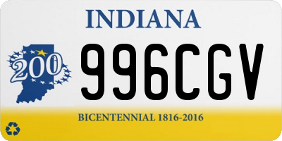 IN license plate 996CGV