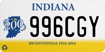 IN license plate 996CGY