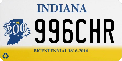 IN license plate 996CHR