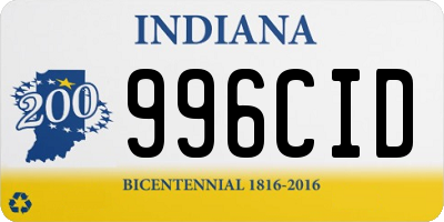 IN license plate 996CID