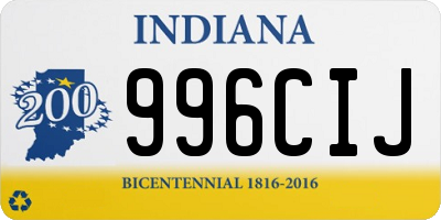 IN license plate 996CIJ