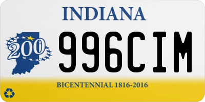 IN license plate 996CIM