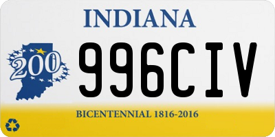 IN license plate 996CIV