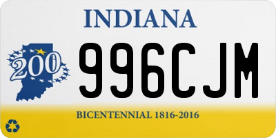 IN license plate 996CJM