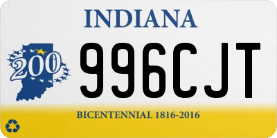 IN license plate 996CJT