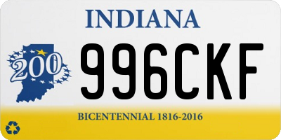 IN license plate 996CKF