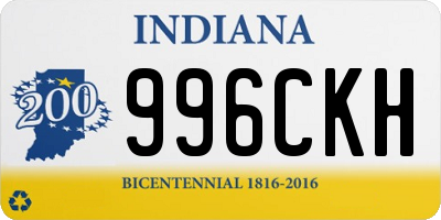 IN license plate 996CKH