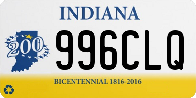 IN license plate 996CLQ