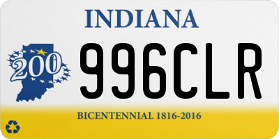 IN license plate 996CLR