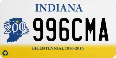 IN license plate 996CMA