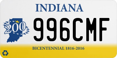 IN license plate 996CMF