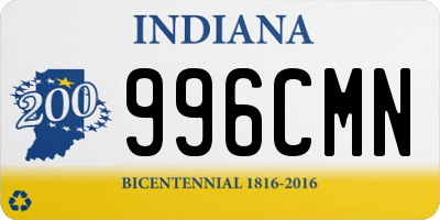 IN license plate 996CMN