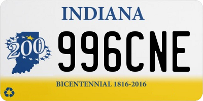 IN license plate 996CNE