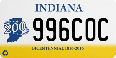 IN license plate 996COC