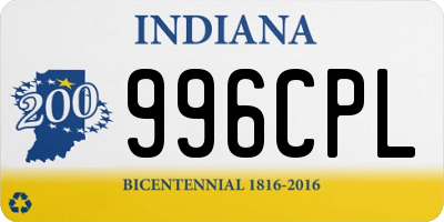 IN license plate 996CPL