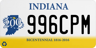 IN license plate 996CPM