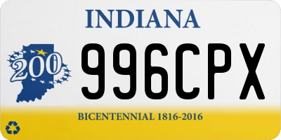 IN license plate 996CPX