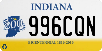 IN license plate 996CQN